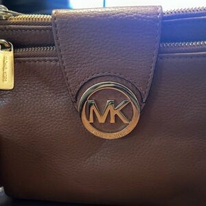 Michael Kors Tan Leather Purse with Gold Accents